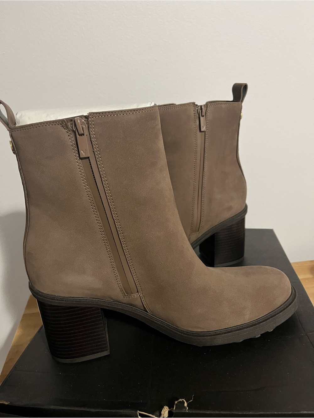 Vionic Taupe Chelsea Block-Heel Ankle Boots - Picture 4 of 7